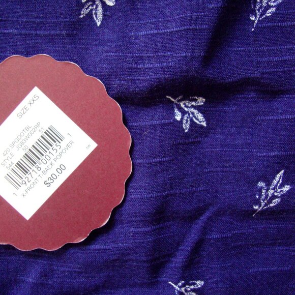 SO Navy Blue Rayon Popover Top - Picture 4 of 4